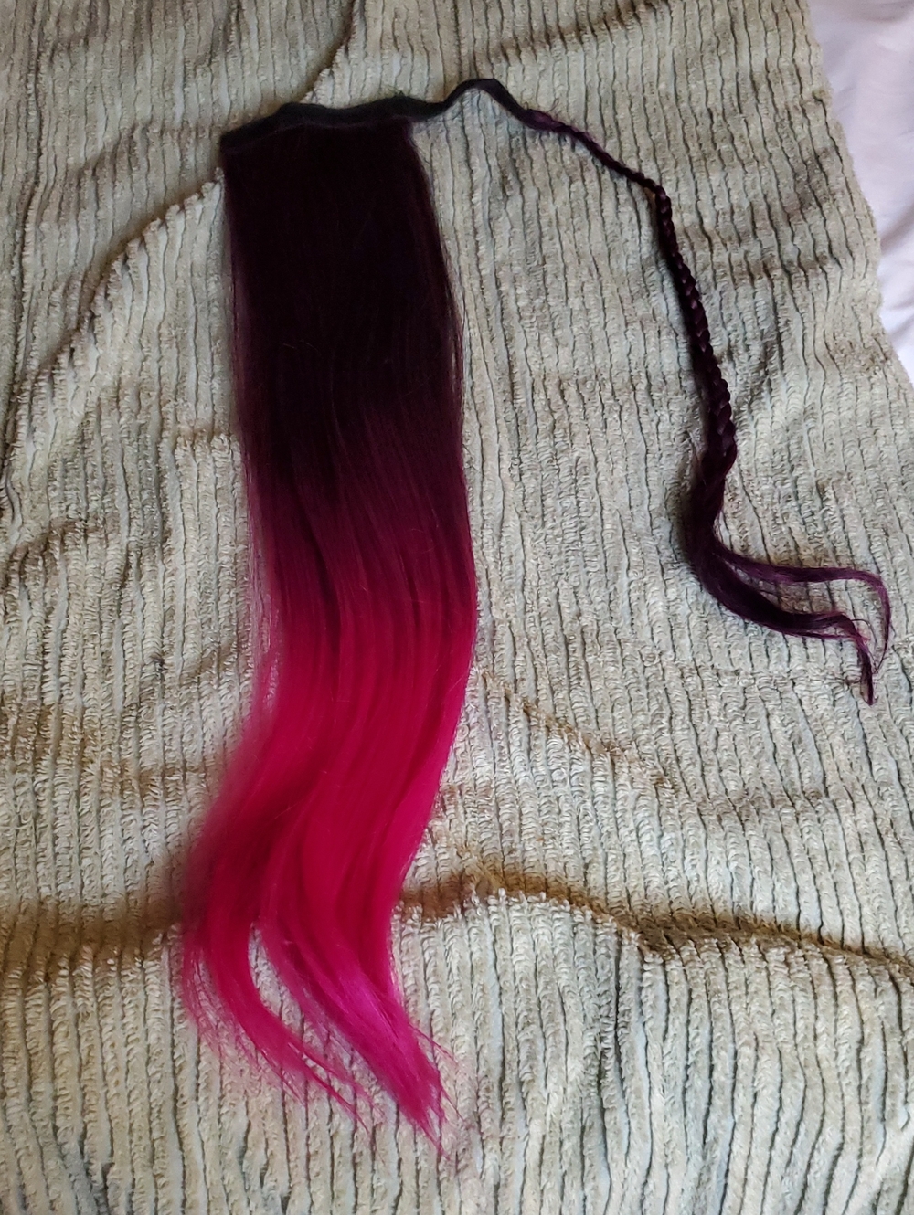 Unbranded Pink to Purple Ombre Clip-In Ponytail Extension